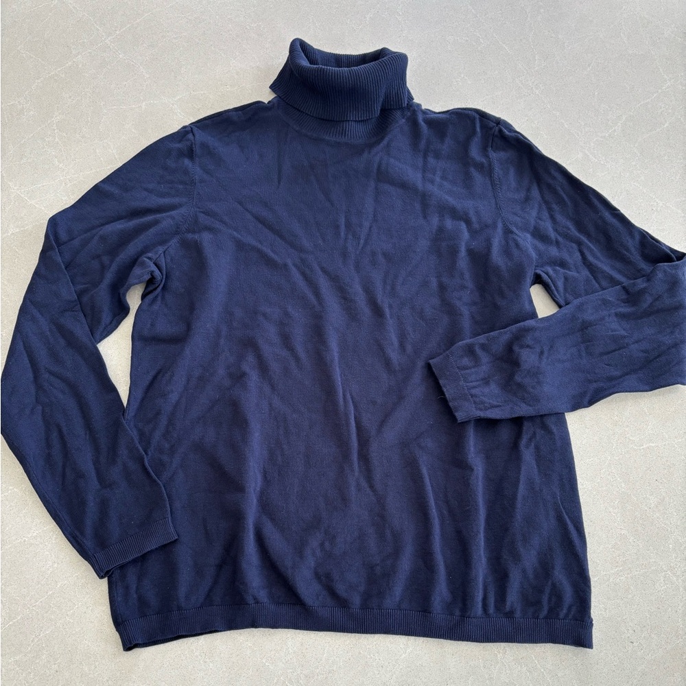 Chico's Women’s Navy Blue Turtleneck Sweater Luxury Sz. 12/Large
